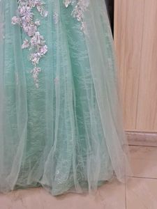 Elegant Aqua Embellished Gown