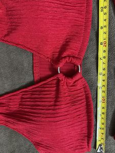 Red 2 Piece Coord Top And Skirt