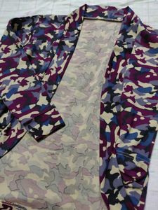 Camo Open Front Cardigan