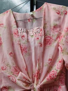 Floral Chiffon Midi Dress