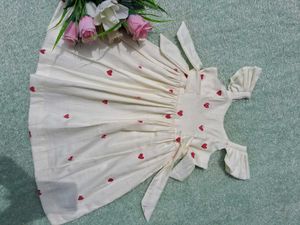 Heart Print Dress Baby Frock