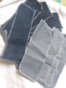 Denim Fabric Stripes Waxing &amp; Crafts Set of 12
