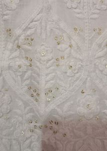White Chikankari Frock Kurta