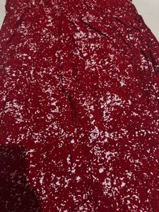 Red &amp; White Print Dress