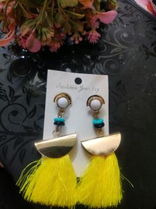 Yellow Tassel Earrings
