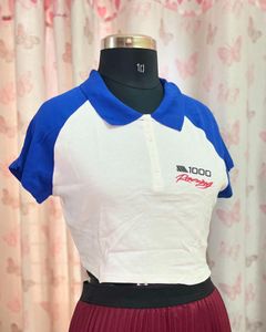 H&amp;M Polo Neck Crop Tshirt
