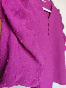 Purple Puff Sleeve Top