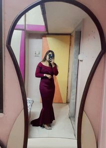 Wine Colour Paded Designer Fish Cut One Piece 🥰💜