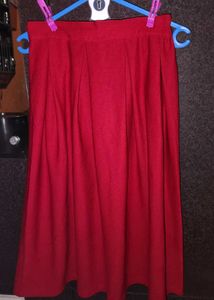Red Pleated Skirt