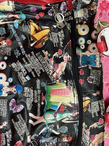 Funky Graphic Print Tote Bag