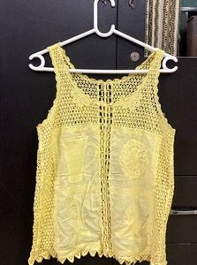 Yellow Crochet Tank Top