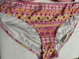 Pink Patterned Bikini Bottom