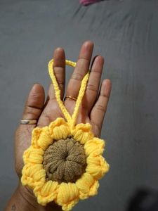 Crochet Sunflower Keychain