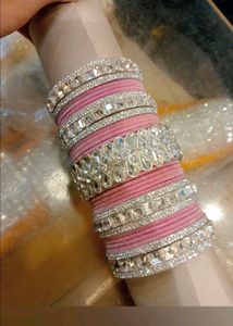 Pink & Silver Bridal Bangles