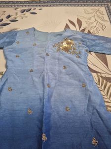 Blue Embroidered Kurta