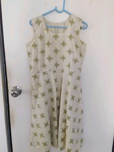 Cream Colour Midi Summer Dress