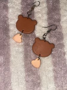 Sweet Clay Bear Face Earrings