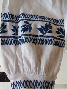 White Embroidered Top