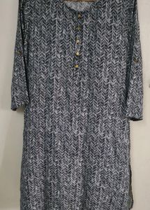 Black And White Geometric Print Kurta