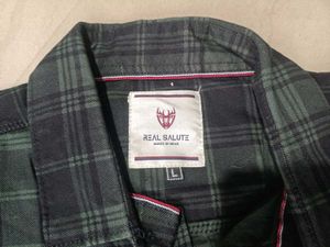 Plaid Flannel Shirt, L Size