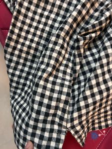 Black and White Plaid Blouse