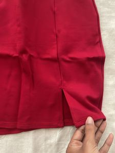 Red Mini Skirt (with Slit)