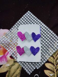 Sparkly Heart Hair Clips