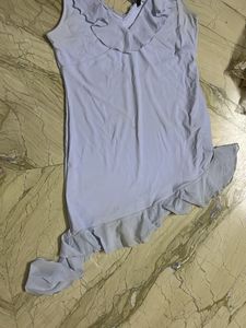 Ruffled Light Blue Mini Dress