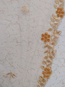 Elegant Embroidered Golden Dupatta