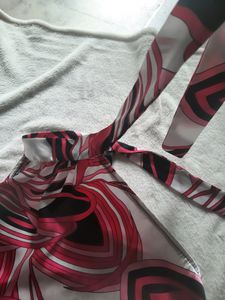 Pink, Black and White Satin Top