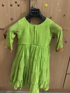 Lime Green Embroidered Dress