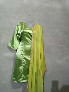 Green Satin Style Dress