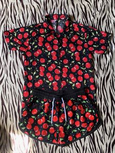 Cherry Print Matching Set