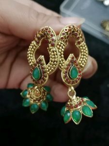 Golden Oxidised earrings