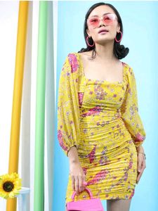 With Tag Floral Bodycon Mini Dress