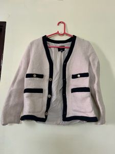 Elegant Contrast Trim Cardigan Jacket