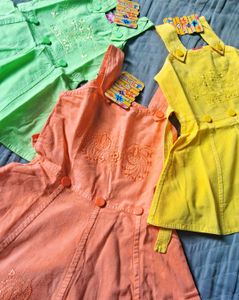 Girls' Embroidered Dresses - Set of 3