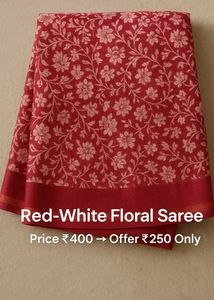 Red Floral Saree