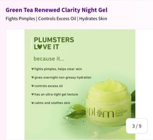 Plum Green Tea Renewed Clarity Night Gel (50 ml)