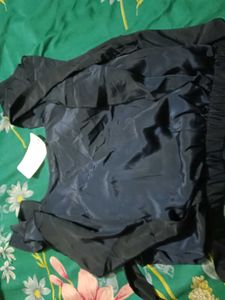 Stylish Navy Blue Flutter Sleeve Top