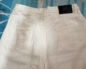 White Straight Leg Jeans