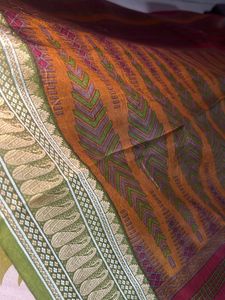 Maroon Saree with Green Border