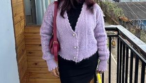 Lavender Knit Cardigan