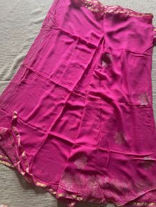 Pink Chiffon Saree