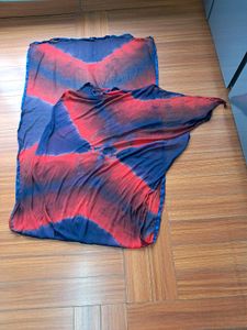 39) Red &amp; Navy Tie-Dye Dupatta