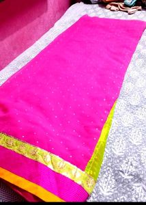 Pink Georgette Saree