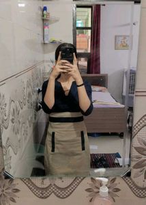 Black And Nude Colour One Peice Dress