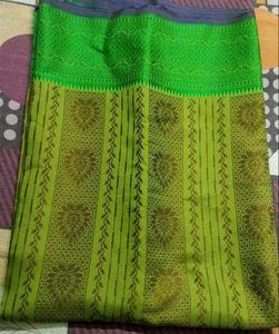 Indian Princess Green Rare Patterned Saree