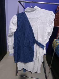 Shirt With  Half Denim Koti