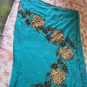 Partywear Saree With Stitched Blouse